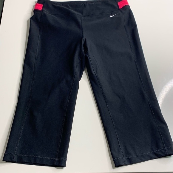 Nike Dri-Fit Cropped Athletic Neon pink Legging active pants yoga medium - Picture 2 of 8